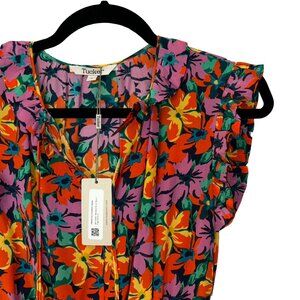 Tucker 100% Silk Marissa's Mural Navy Crepe de Chine Dani Dress - Size S - NWT